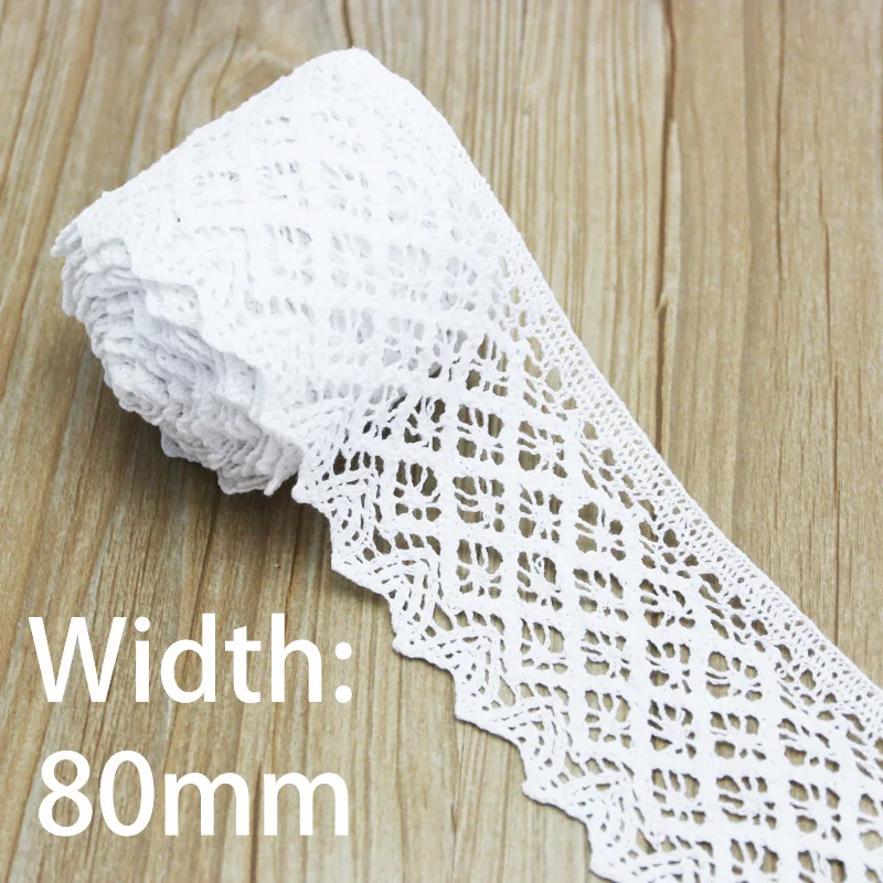 White Cotton Embroidered Lace Net Fabric Trim 5 meters/roll DIY Sewing Handmade Craft Ribbon Materials lace fabric lace ribbon lace sewing supplies lace sewing accessories