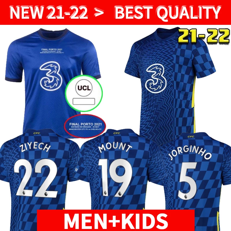 20 21 22 Chelsea cf jersey de fútbol WERNER CHILWELL ZIYECH 2022 pulido casa camiseta de fútbol kidsset|Camisetas| -