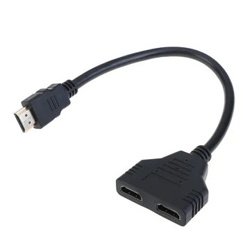 

HDMI Splitter Cable 1 Male To Dual HDMI 2 Female Y Splitter Adapter