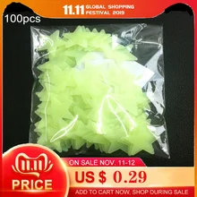 100 шт 3 см 3D светящаяся звезда Наклейка на стену флуоресцентная детская спальня потолочная домашняя темная звезда Настенная Наклейка s праздничный Декор