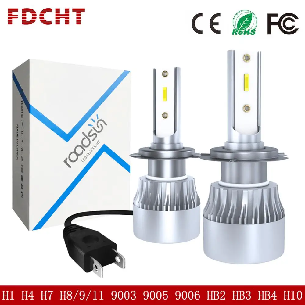 

FDCHT turbo h7 h4 h11 h1 hb4 h3 super led car light headlight bulb automotivo 6000k auto lamp 12v hb3 h8 h9 h10 9006 9005 canbus