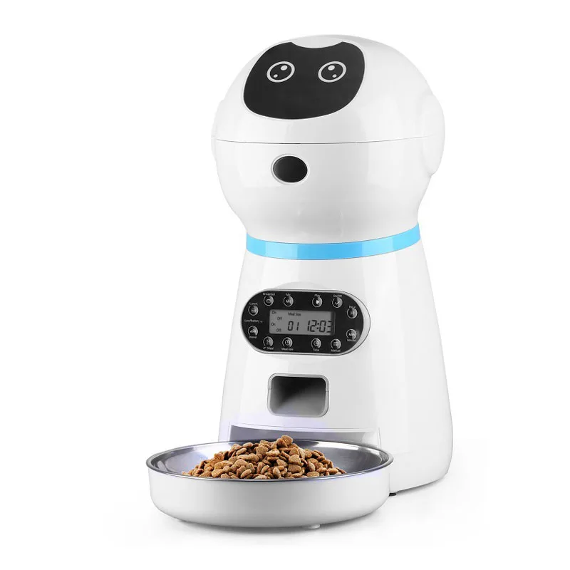 white dog feeder