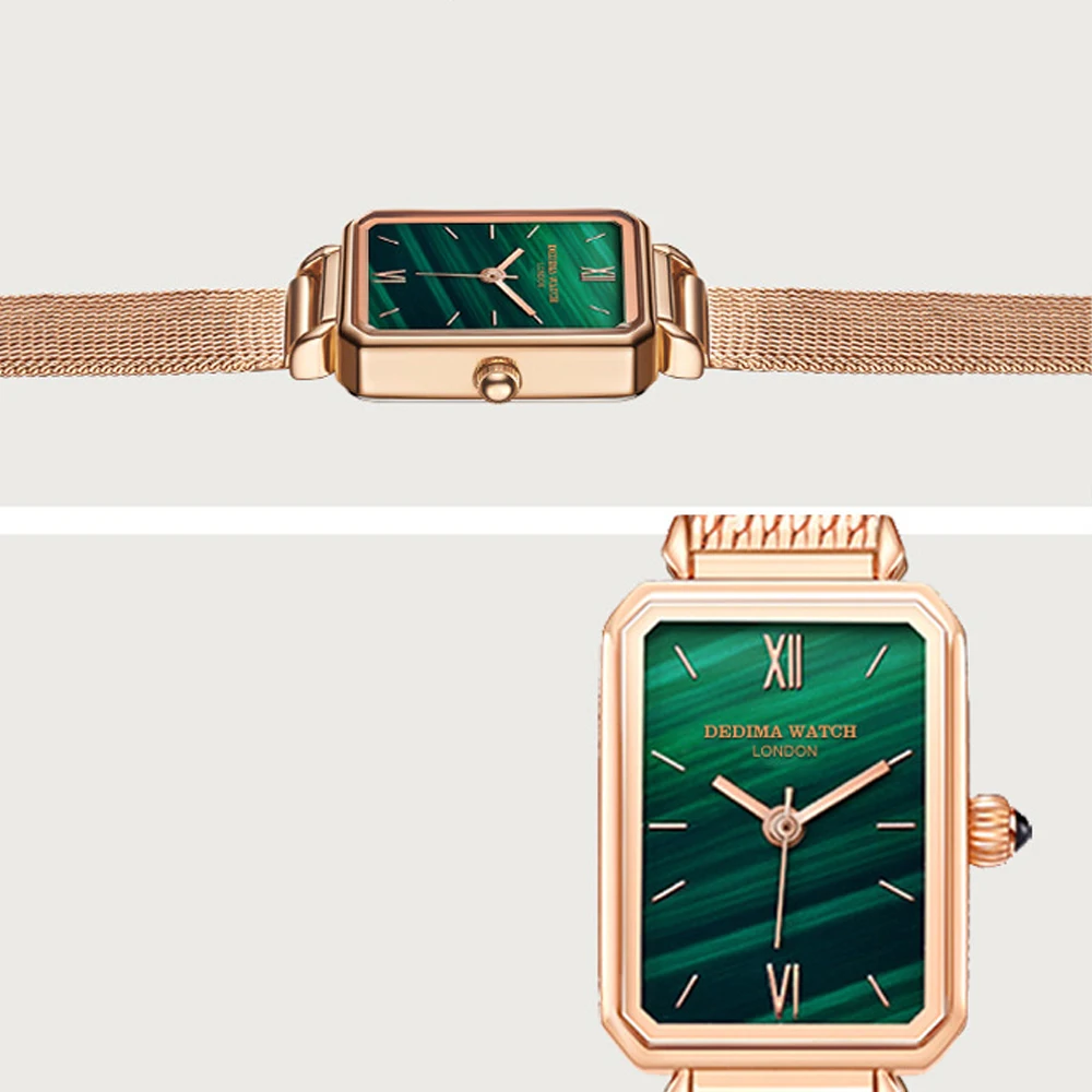Women Watches Fashion Square Ladies Quartz Watch Woman Green Dial Simple Female Clock Luxury Women Watches Reloj Mujer 2021 Gift