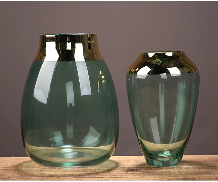 Светлая Роскошная золотая боковая стеклянный гидропонный ваза для дома, гостиной, дом, украшение стола, Цветочная композиция, украшение, орнамент