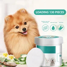 

Pet Eye Cleaning Round Pad Dogs Puppy Tear Stain Remover Wipes White for Grooming Supplies