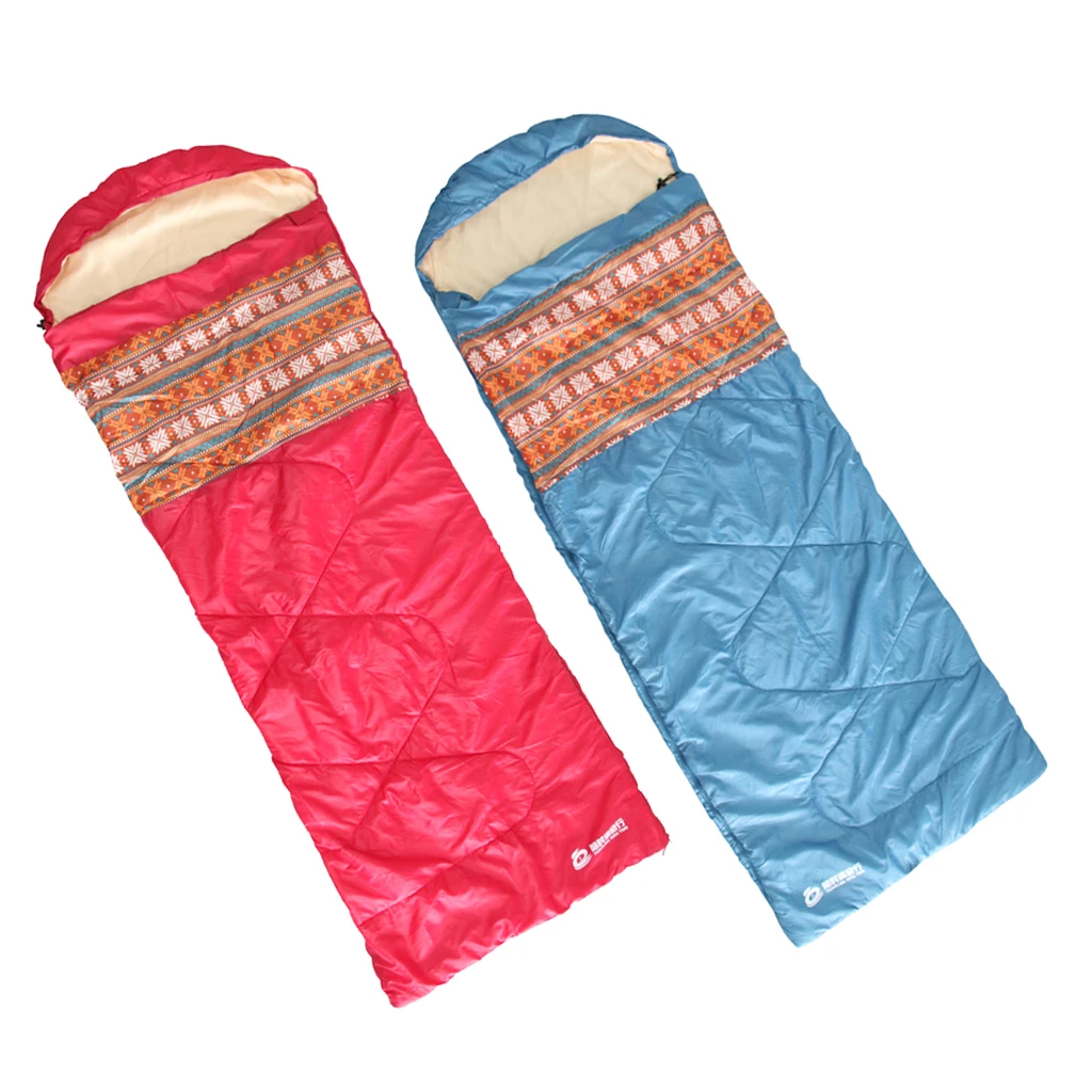 

Envelope Sleeping Bag Single Adult Travel Camping Under Quilt Blanket with Chinese Traditional Ethnic Patterns