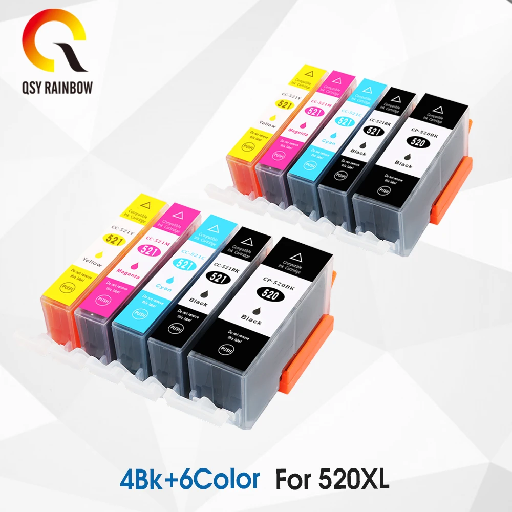 10pk совместимый для Canon PGI 520XL CLI 521XL картриджи для Canon Pixma MP620 MP630 MP540 MP550 MP560 MP640R MP648 MP980