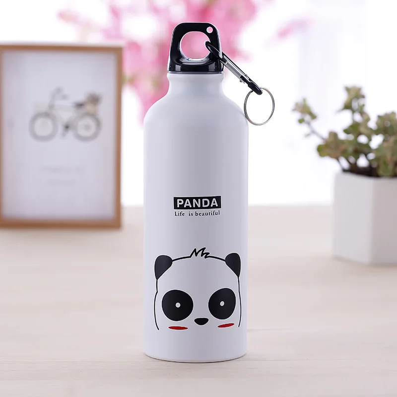 Современный дизайн 500 мл милые животные на открытом воздухе Портативный Спорт Велоспорт Кемпинг Туризм велосипед школьная детская бутылка для воды - Цвет: Panda