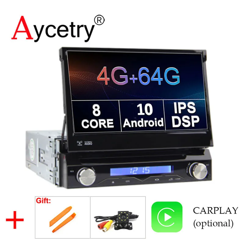 7 &quotIPS HD выдвижной универсальный автомобильный Радио 1 din Android 10 dvd плеер GPS