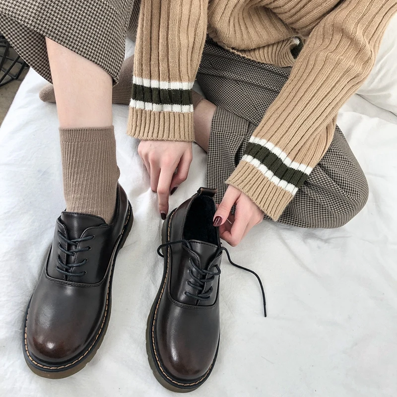 Туфли женские из натуральной кожи оксфорды повседневные удобные лоферы плоская