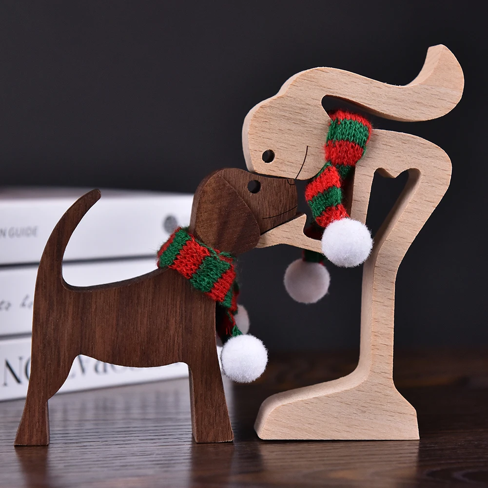 Pet Decorations Craft Wooden Dog Cat Doll Ornaments Carved Model Home Office Ornaments Creative Love Pets Dropshipping