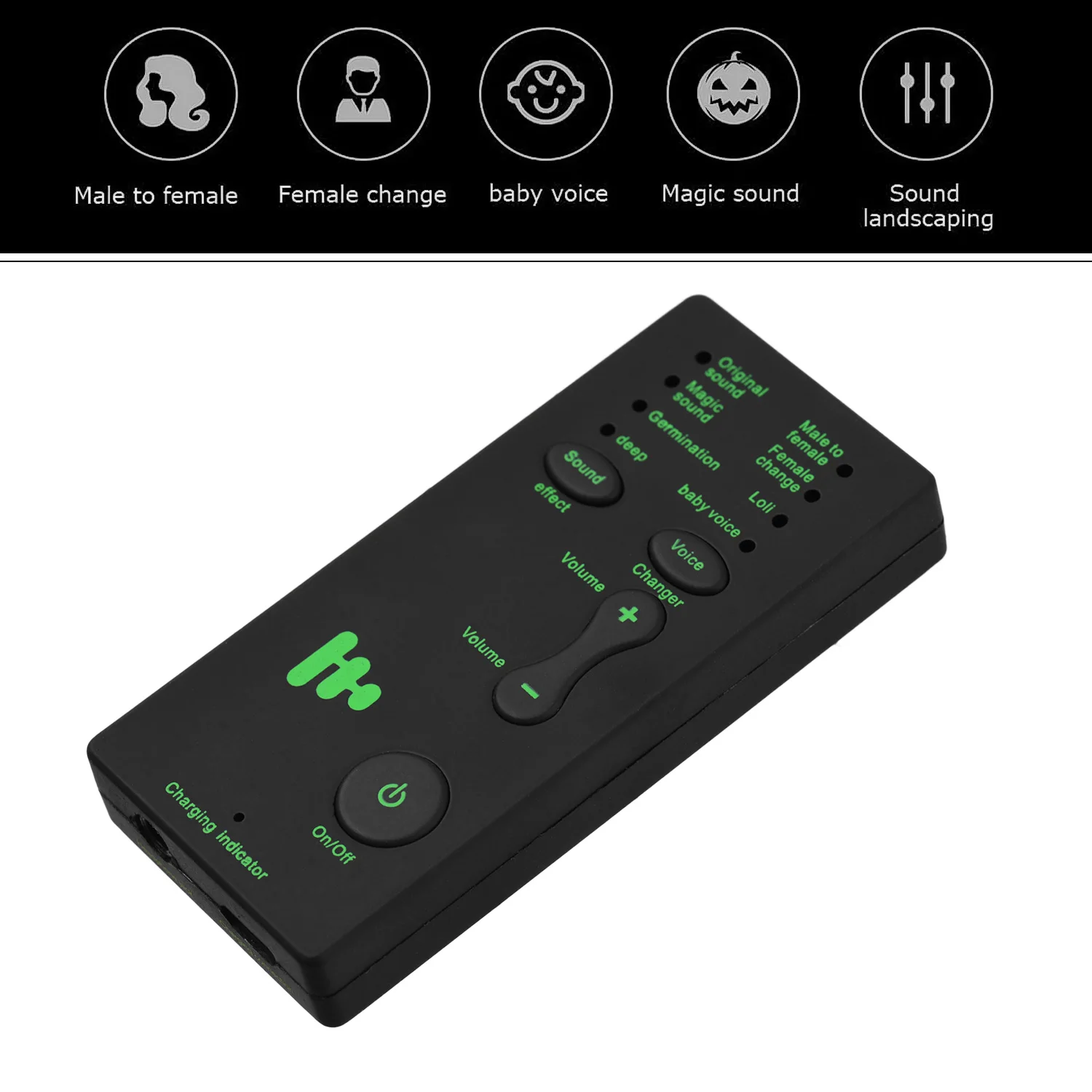 M1 Mini Portable Sound Effects Machine Voice Changer Device Audio Card Sound Changer for Live Smartphone Tablet PC