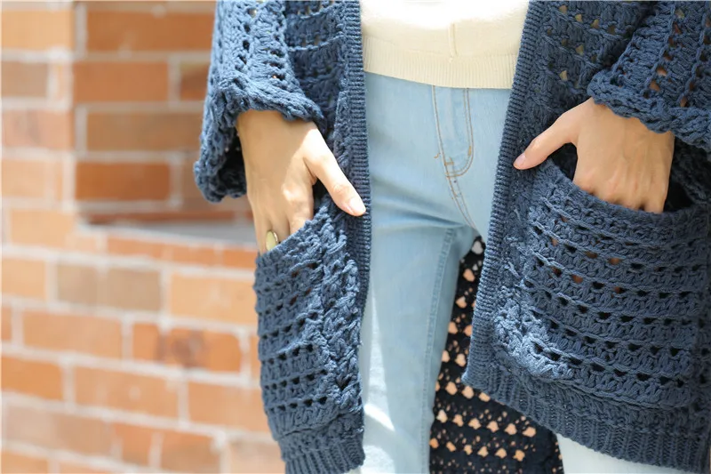 RQUEENA, женские кардиганы, Осень-зима, длинный кардиган, женский свитер с длинным рукавом, Свободный вязаный кардиган для офисных леди CA023