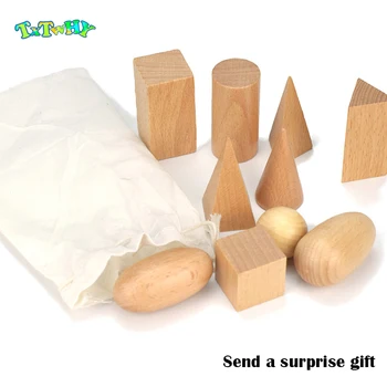

Wooden Geometric Solids 3-D Shapes Montessori Learning Education Math Toys Resources for School Home