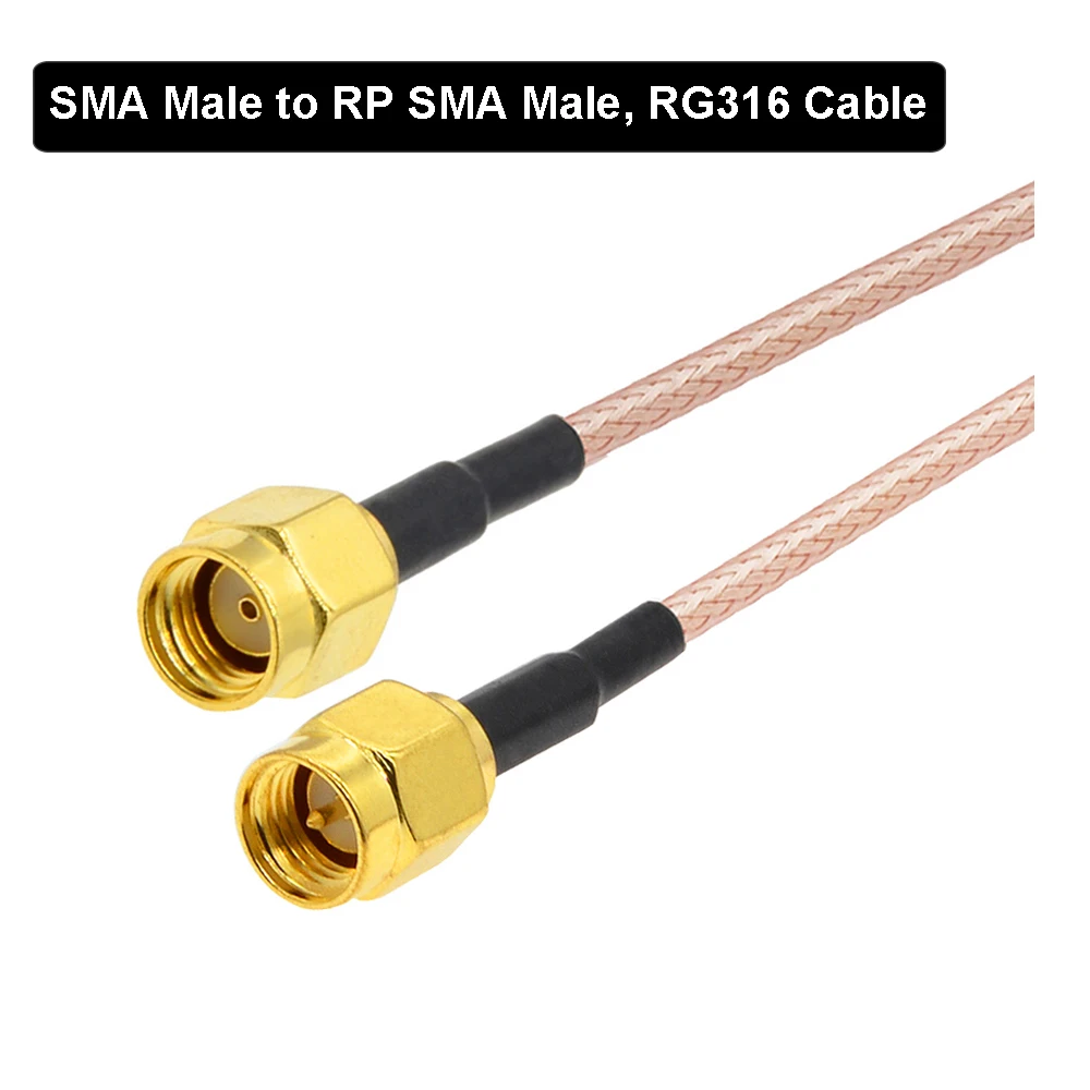 2pcs BNC to SMA Series Adapter Connector 50 ohm 2pcs RF SMA coaxial Cables Assembly Extension Antenna Cable SMA Male to Male RG316 Cable 30cm 12-inch 