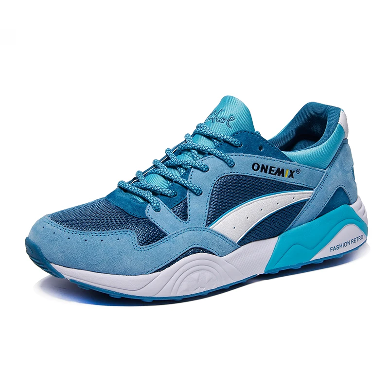 Распродажа ONEMIX мужские кроссовки для бега в стиле ретро дышащие мужские спортивные кроссовки мужские кроссовки для занятий спортом на открытом воздухе синие беговые кроссовки - Цвет: 1122-blue