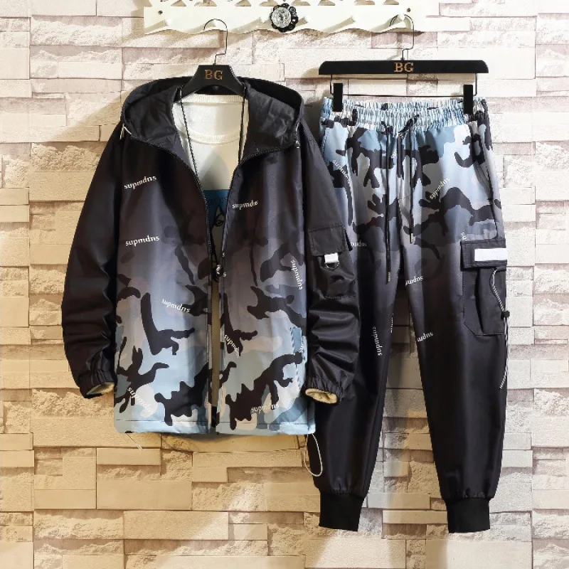 

2019 Network Red Jacket Men's Autumn Trend Handsome Hooded Workwear Japanese-style Camouflage Printed Jacket Fashion