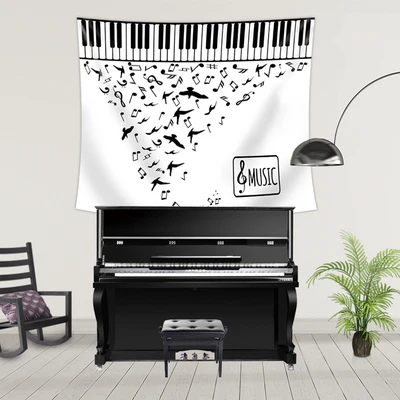

Piano Music Studio Tapestry Notes Music Sheet Music Hanging Cloth Background Decorative Cloth Wall Hanging Covering Tapestry