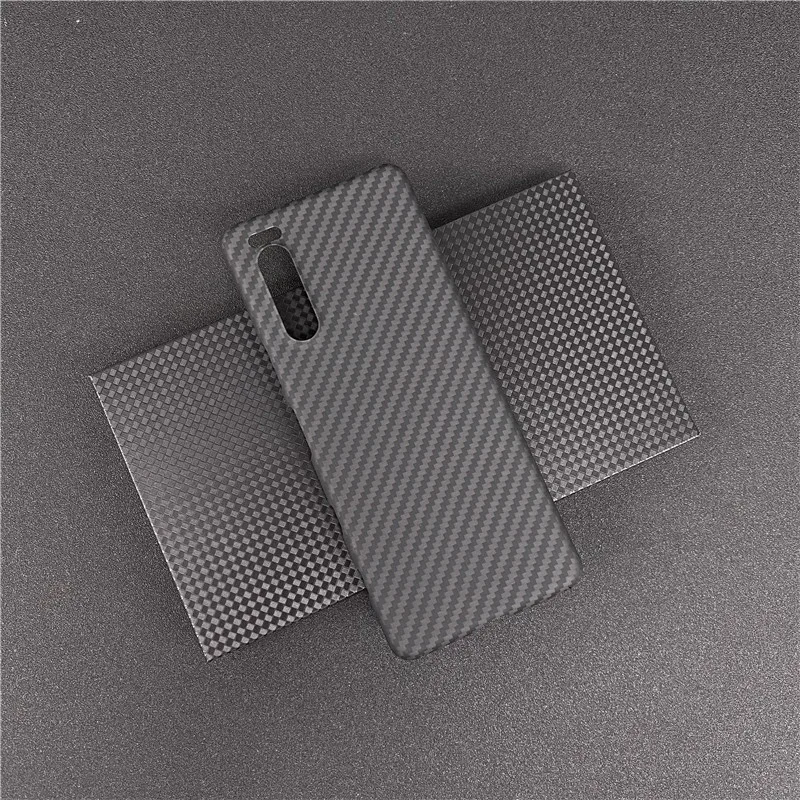 Real Carbon Fiber Lens Protection Phone Case for Sony Xperia 5 II 5G Carbon Fiber Hard Cover Cases