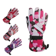Зимние теплые лыжные перчатки для сноубординга мужские и женские зимние варежки водонепроницаемые лыжные дышащие флисовые мотоциклетные снегоходные перчатки