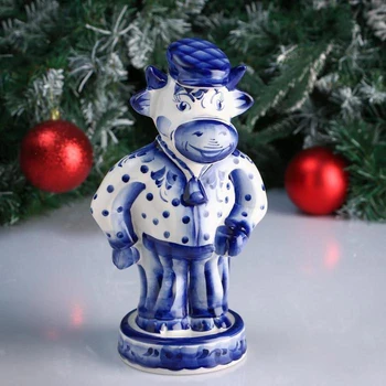 

Damask "Bull in a hat", gzhel, 25 cm 5059249