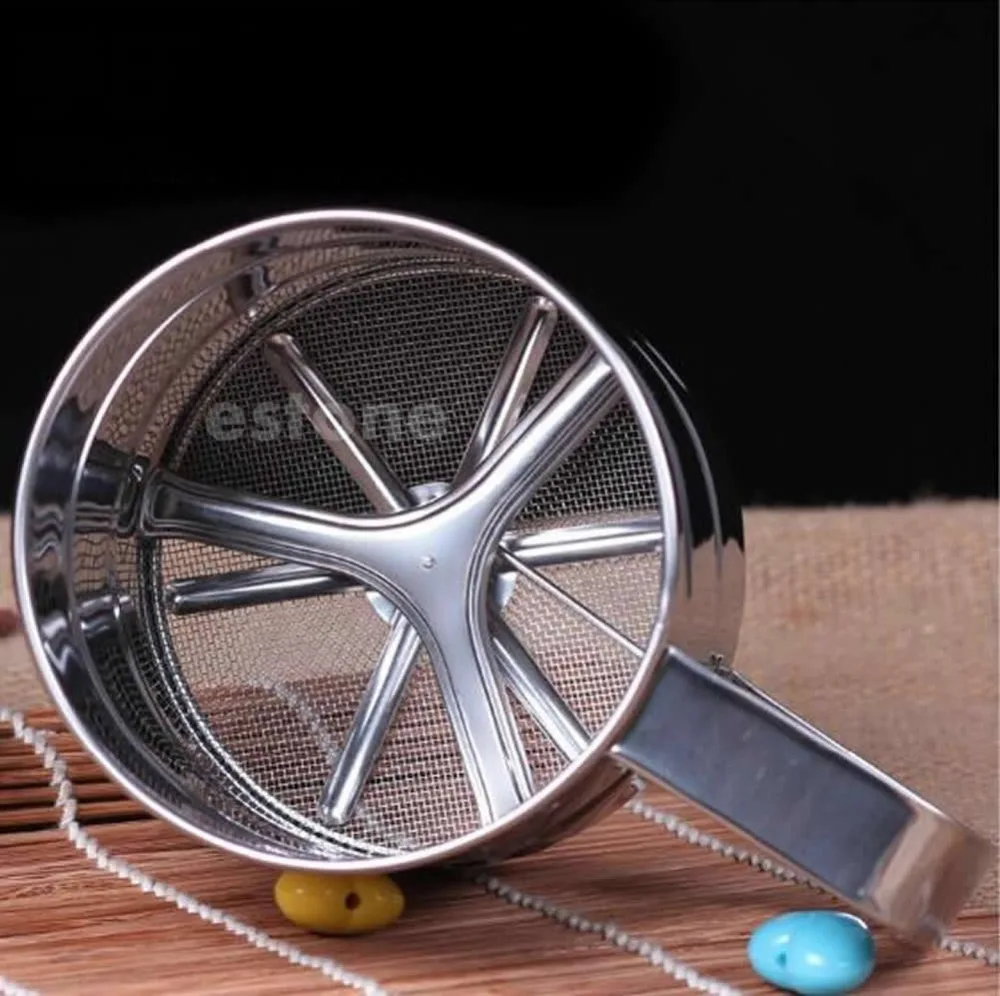 Stainless Steel Mechanical Flour Sifter Baking Icing Sugar Shaker Strainer Sieve | Дом и сад