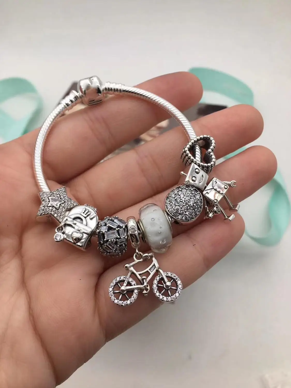 

Keris Store High Quality Original 1:1 100%925 Sterling Silver Robot Bike Design Bracelet Free Shipping