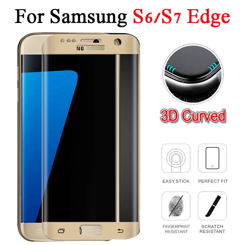 Protector de pantalla 3D Original para Samsung Galaxy S7 S6 Edge, vidrio templado s7edge 7 s 7 s 6 s, completa, curvada para teléfono|Protectores de pantalla de teléfono| - AliExpress