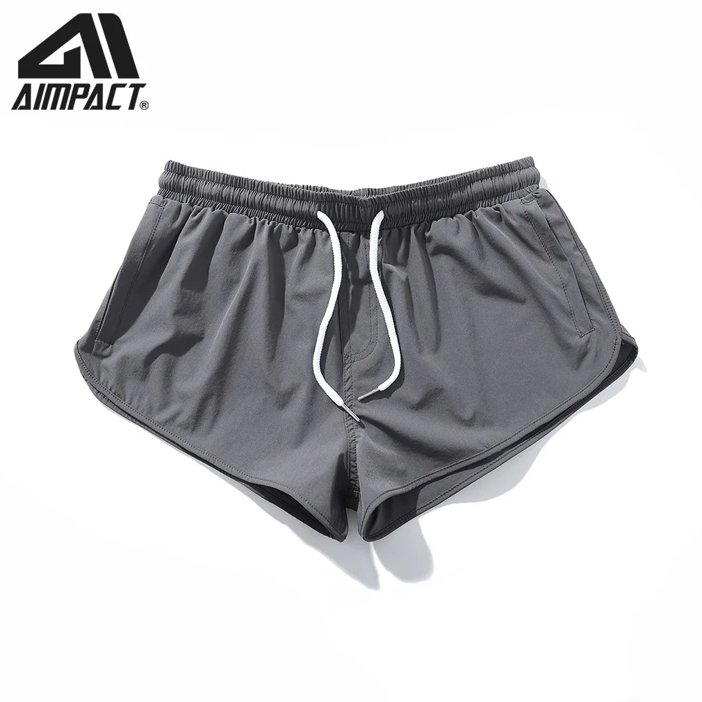 AIMPACT Men Booty Shorts Nylon Drawstring Workout Fitness Short Pants