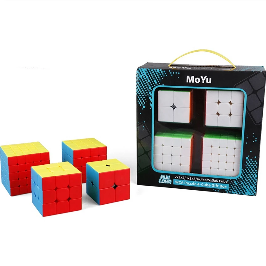 MoYu cube рубік кубики Подарочная коробка 4 в 1 2x2 3x3 4x4 5x5 кубик рубика магический куб