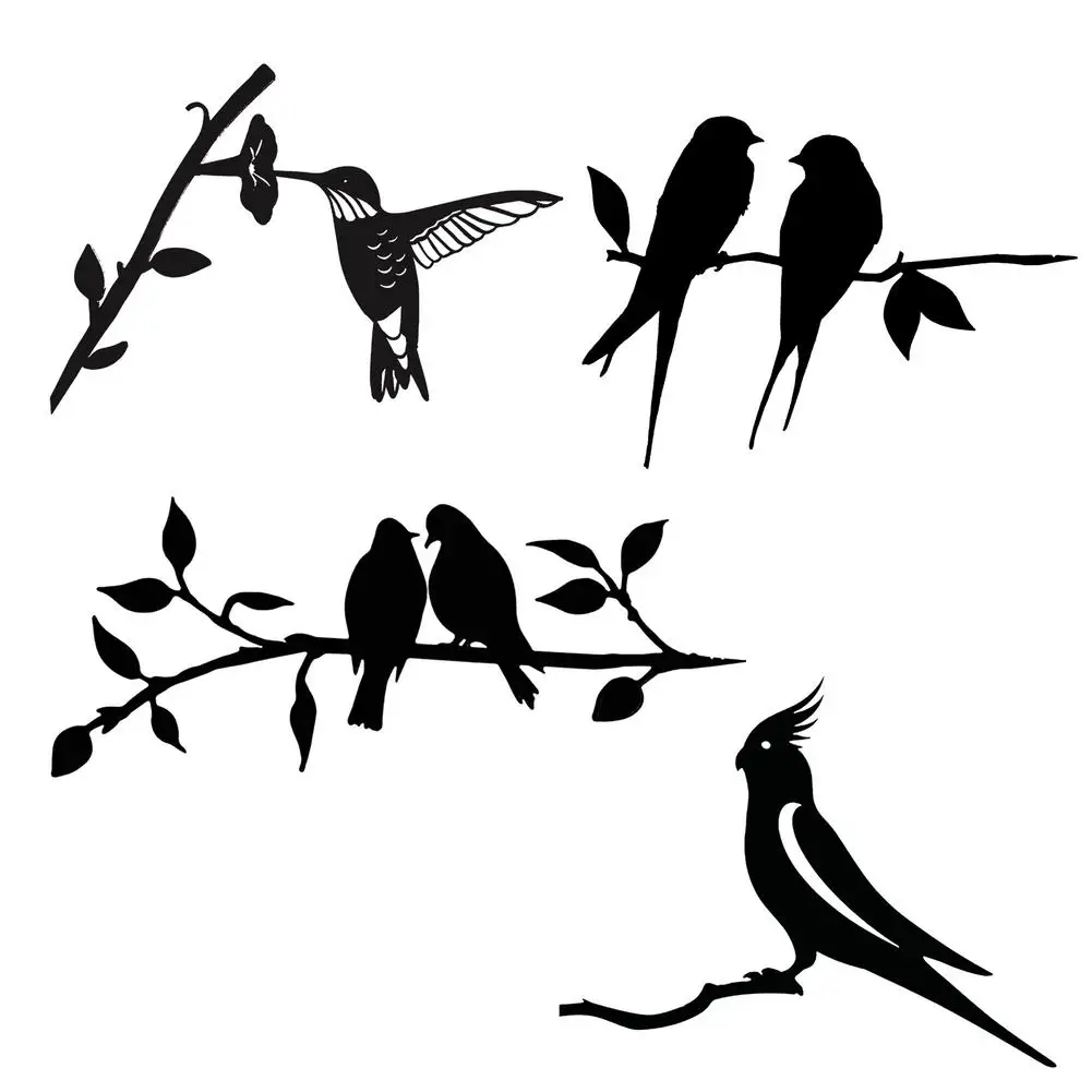 Details about   Metal Bird Silhouette on Branch Garden Art Lawn Garden Yard Branch Metal Bird 