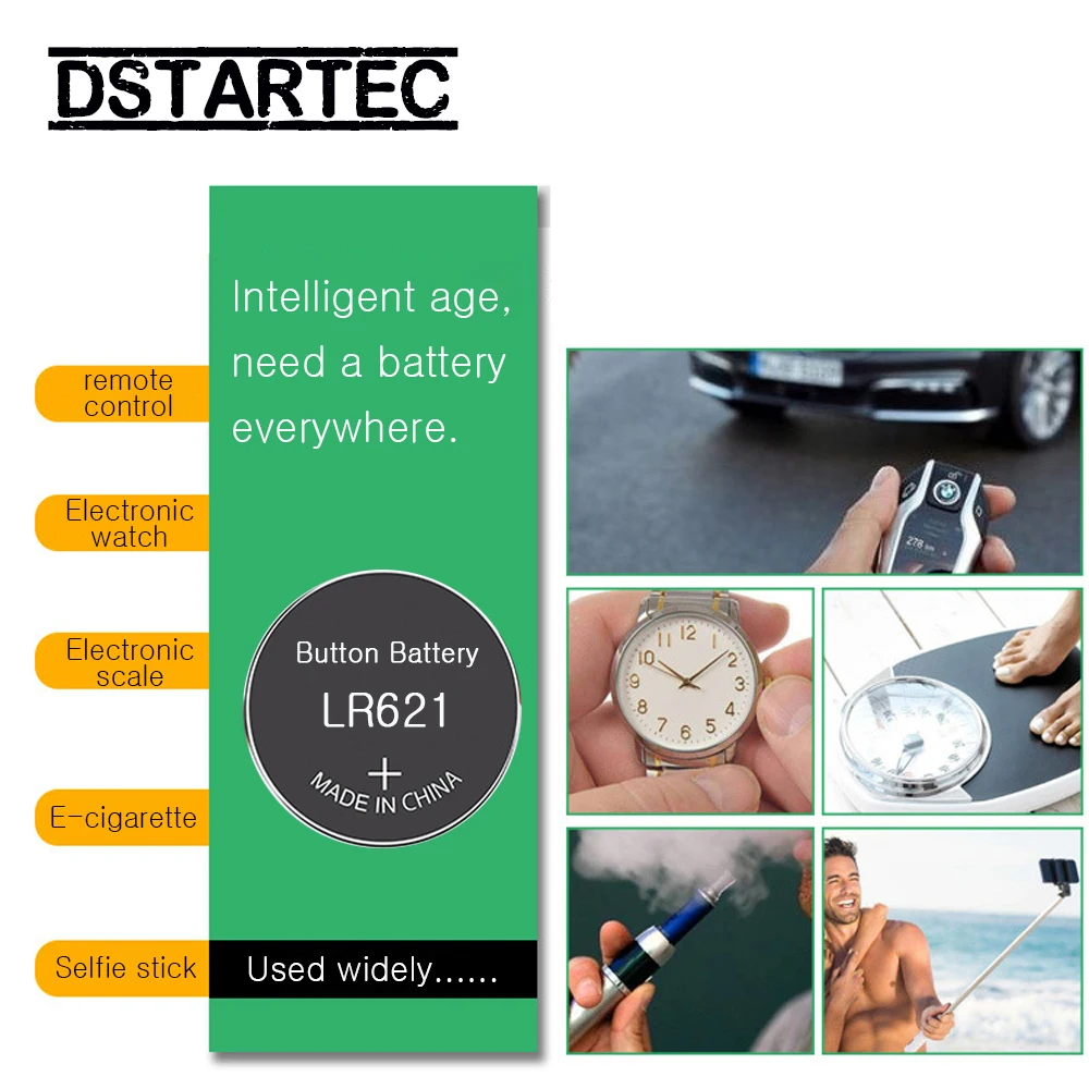 Кнопочные батареи AG1 LR621 1 55 364 164 SR621 SR621SW SR60 SP364 TR621 10 шт. 30 мАч 531 в батарейки для