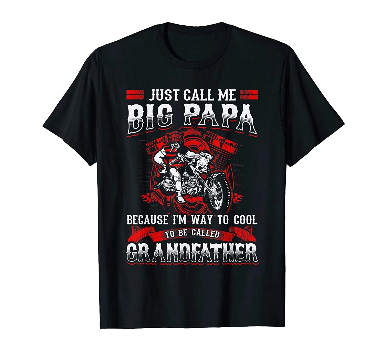 Мотоциклетная Рубашка Big Papa велосипедная с дедушкой|Футболки| |