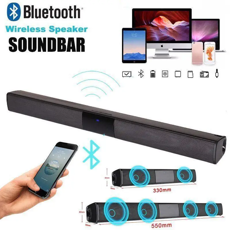 TV Wireless Bluetooth-Compatible Speaker Home Theater Sound Bar System Subwoofer 3D Stereo Surround For Game Consoles PC Laptop