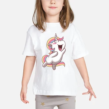 

ZSIIBO 2019 New Children's clothing T-shirt Casual Harajuku Cute Print Shirt T-shirt Summer Girls T-shirt Short-Sleeved T-shirt