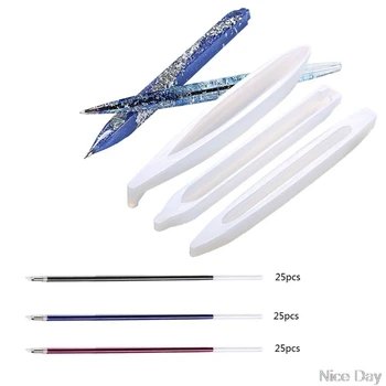 

Ballpoint Pen UV Epoxy Resin Casting Mold Penholder Silicone Mold DIY Art Craft A15 20 Dropship