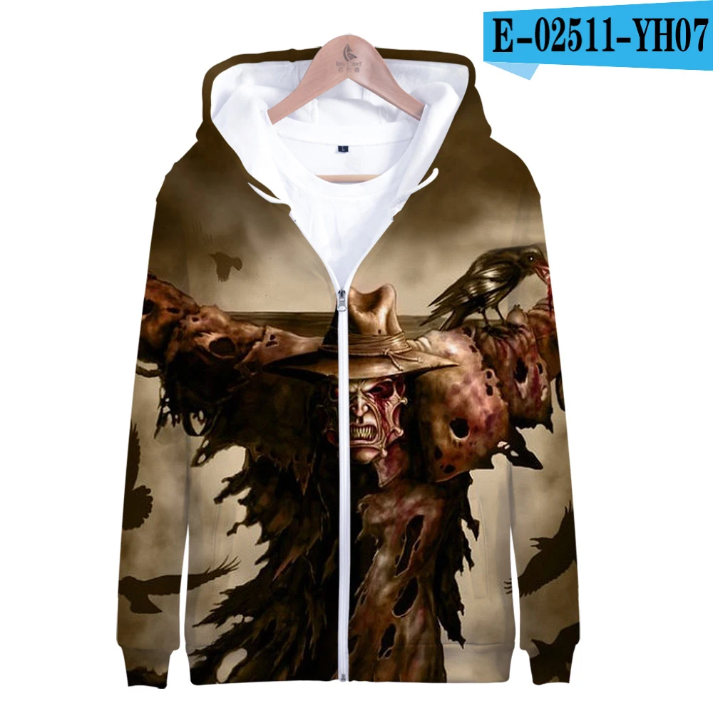 Pictured New style creepypasta 3D printing Clothes Long Sleeve Zipper Hoodies Casual Women and men Casual Clothes New Zipper Hoodies - Color: Pictured