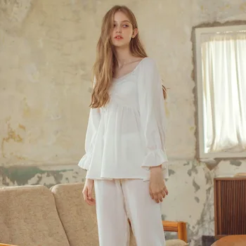 

Comfortable Plus Size Pajamas Autumn and Winter Pajamas Women Pure Cotton Casual Homewear Ladies Sexy Girlfriends Palace Pajamas