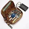 Vintage Handmade Genuine Leather Key Wallet Men Short Zipper Car Key Card Holder Coin Purse Bag Organizer Housekeeper For Women ► Photo 2/6