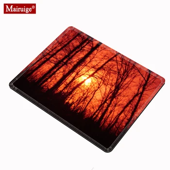 

Forest Trees Mousepad 20x18cm Cloth Black and Red Mouse Pad Small Gaming Desk Mat Custom Computer PC for Laptop Table Pads