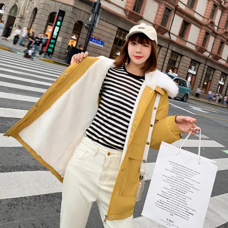 

2019 Cotton-padded Clothes Women's Korean-style Loose-Fit Mid-length Loose Winter Students Warm down Feather Cotton-padded Jacke