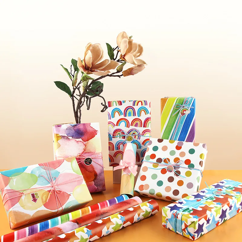 10 pezzi 50x70cm carta regalo colorata per bambini confezione regalo  giocattolo carte da regalo - AliExpress