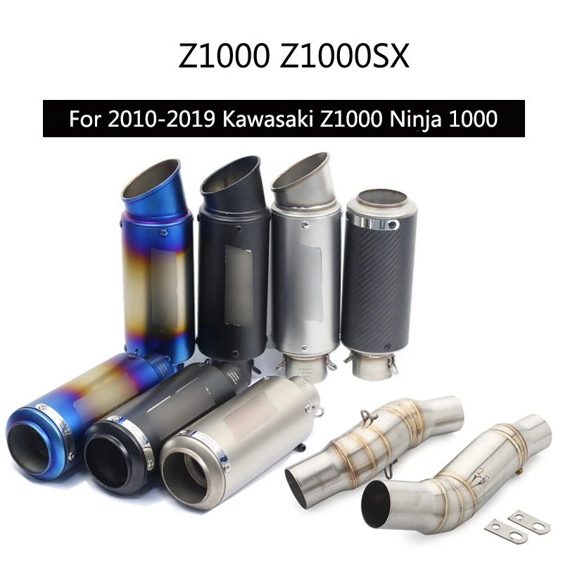 

For 2010-2019 Kawasaki Z1000 Z1000SX Ninja 1000 Exhaust Pipe Slip On 51 mm Motorcycle Escape for Left Right Side Exhaust Tips