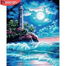 HUACAN Раскраска по номерам Маяк пейзаж Искусство DIY картина маслом по номерам картины пейзаж холст живопись гостиная