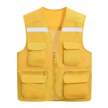 Жилет для свадебной фотосъемки, рабочий светоотражающий жилет с несколькими карманами, жилет для рыбалки для мужчин и женщин, инженерный сетчатый жилет с несколькими карманами