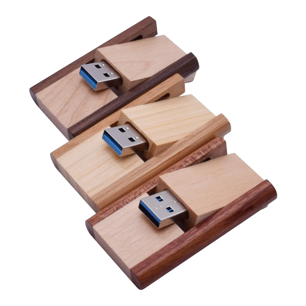 Вращающийся Деревянный Usb 3,0 флеш-накопитель карта памяти реальная емкость 8 г 32 г 64 г 16 г высокоскоростной пользовательский флэш-накопитель с логотипом свадебные подарки