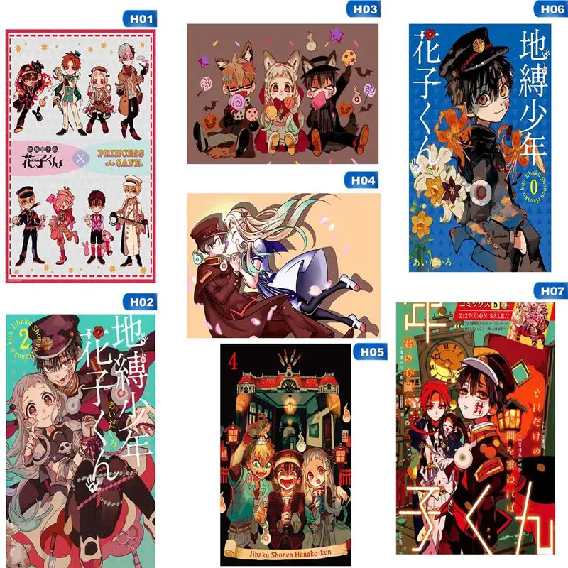 Короткая футболка с героями из японского аниме Туалет Hanako кун Jibaku Shounen наклейки