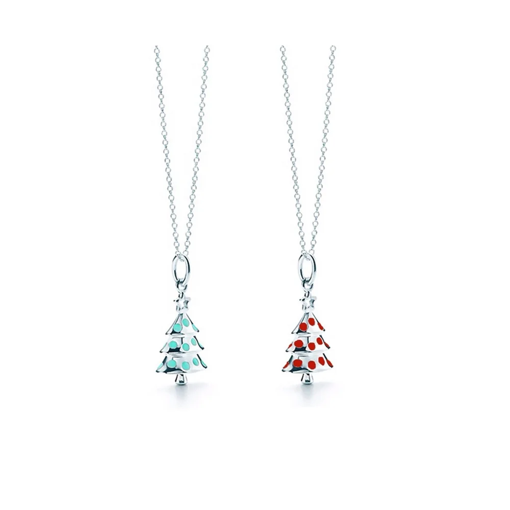 

2020 new design colar 18K Gold Plated necklaces image jewelry 925 sterling silver necklaces women Christmas trees