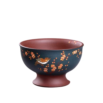 

Ancient Yue Tang Yixing Famous Pure Manual High Painted In Purple Sand Master Cup Sip Tea Cup Small Teacup Sparrow On On The