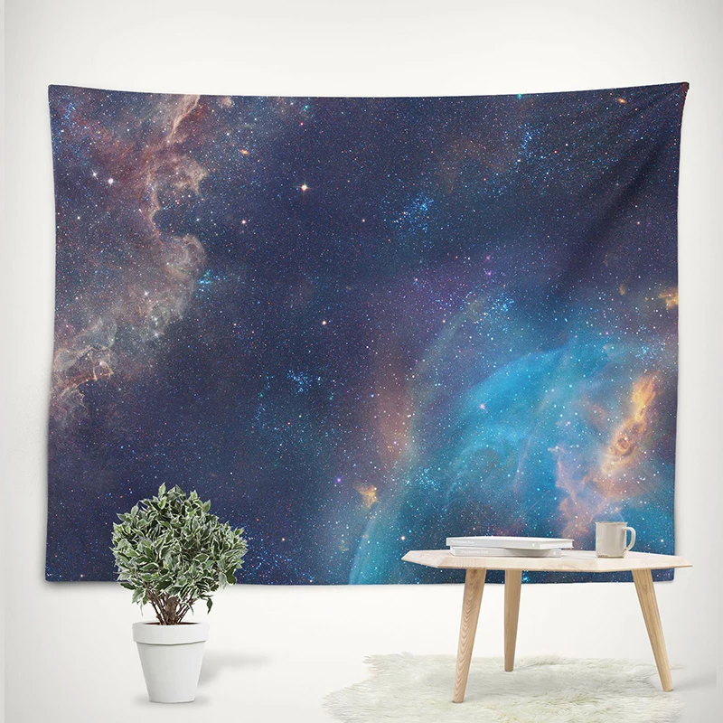 

130*148cm Fantasy Universe Space Starry Tapestry Home Decoration Painting Cloth Beautiful Natural Forest Printed Large Wall